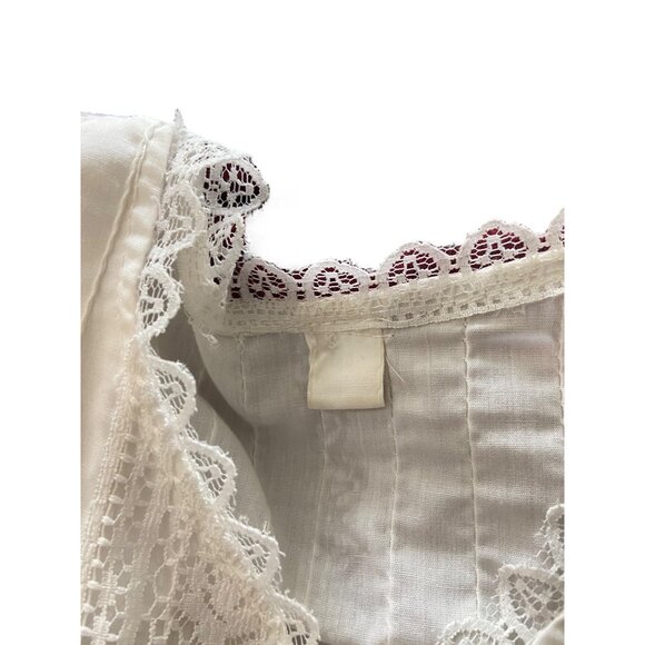 Vintage 80’s Lace Swimsuit Cover/Cardigan White Size L Bohemian Beach Coastal - Picture 3 of 9